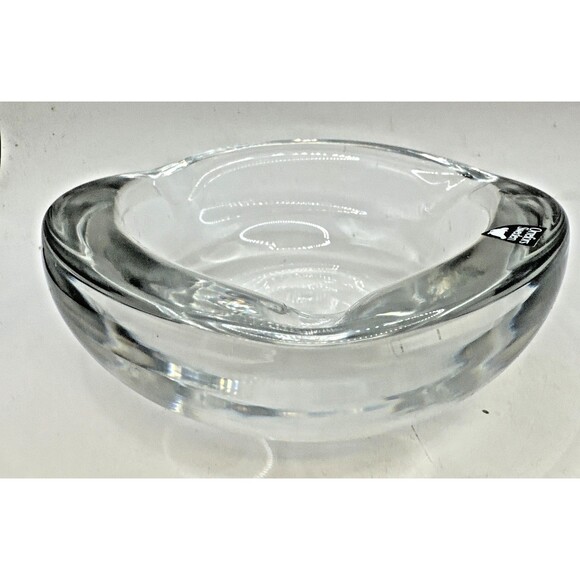 Orrefors Crystal Octagonal Clear Glass Heavy Thick Dish Bowl Ashtray Sweden VTG - Picture 3 of 8